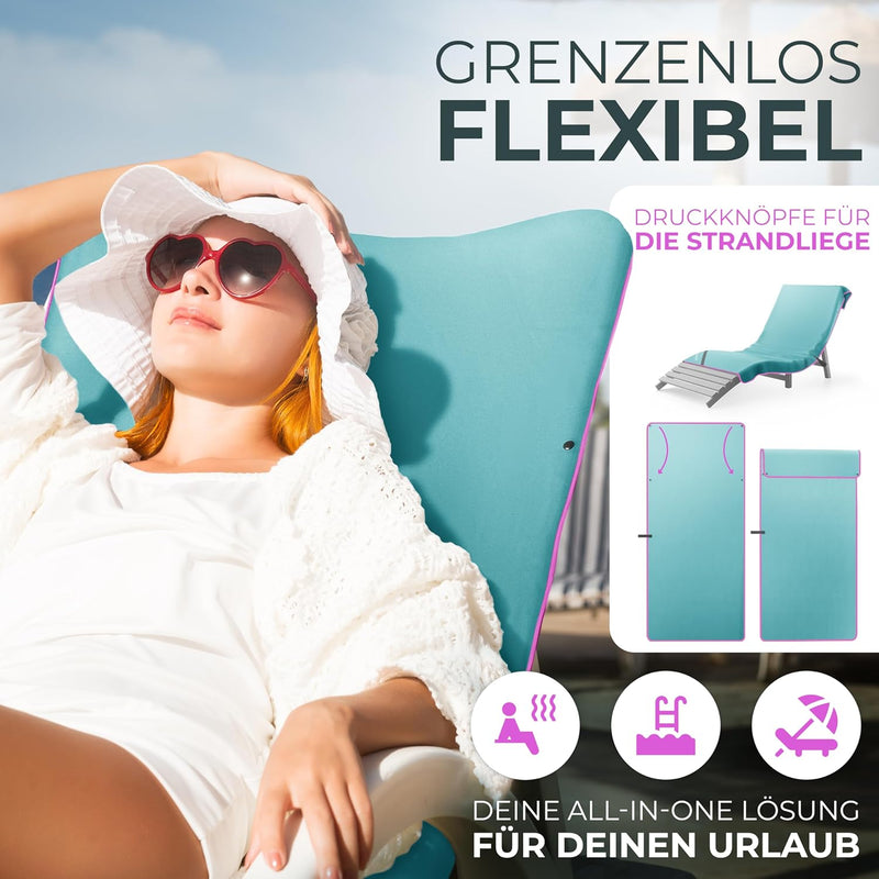 NirvanaShape Mikrofaser Handtuch 2er Set mit Tasche - Microfaser Handtücher als leichtes, kompaktes