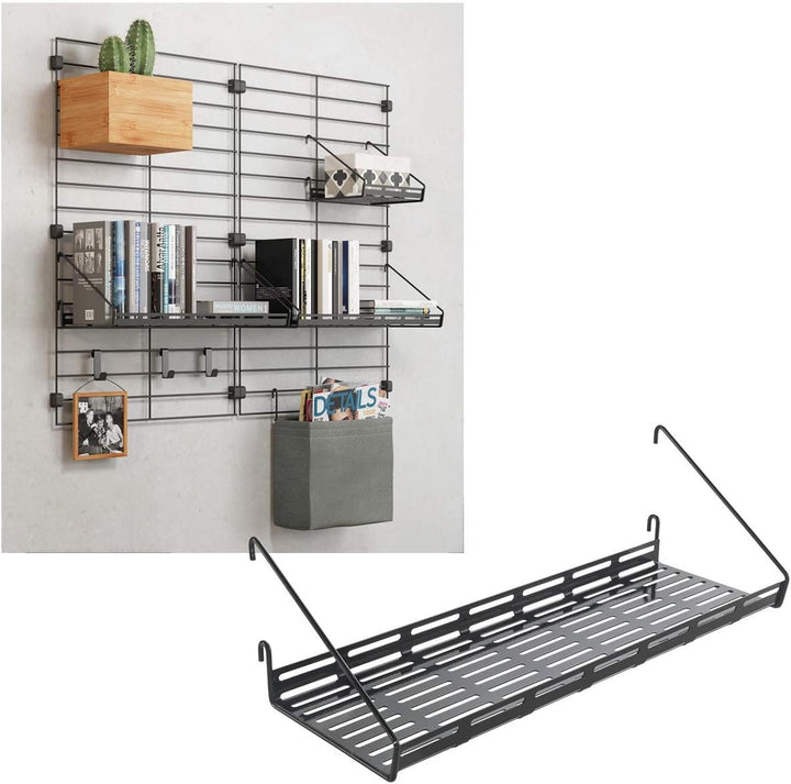 Mural Line Wandgitter Ablage, Schwarz, 45x15x12 cm