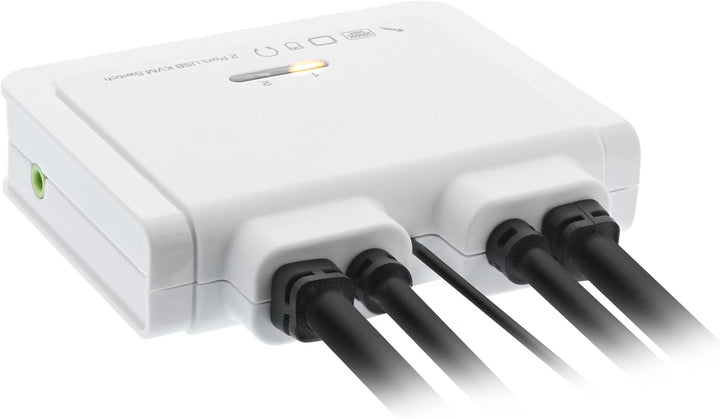 InLine 62613I KVM Switch, 2-fach, HDMI, 4K, USB, mit Audio, integr. Kabel