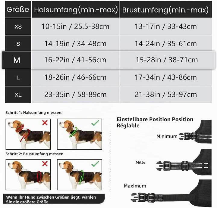 HEELE Hundegeschirr, No-Pull Hundegeschirr, Brustgeschirr für Mittelgrosse Hunde, Weich Atmungsaktiv