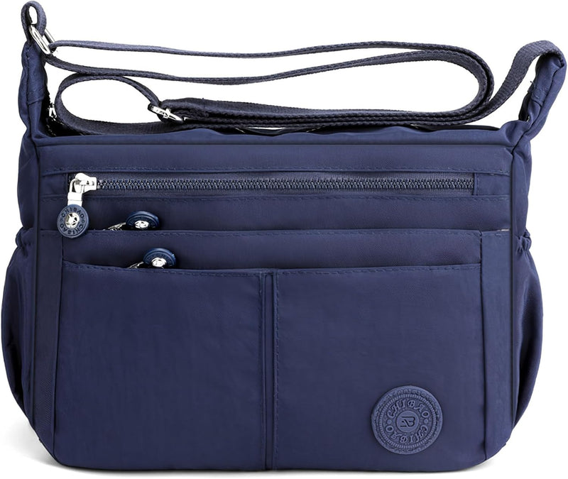 DIRRONA Beiläufig Damen Umhängetasche Multi Pocket Crossbody Bag Mittelgrosse Umhängetasche Aus Nylo