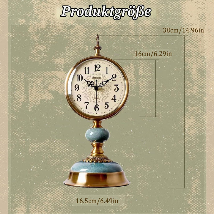 Vintage Tischuhr, Vintage Messing Standuhr, Antik Silent tischuhr für Wohnzimmer, Klassische Nostalg