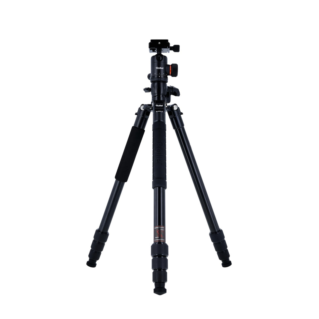 Rollei C5I MAKRO PRO I Aluminium Stativ I Schwarz I 3D-Kugelkopf I Einbeinstativ I Smartphone- Halte