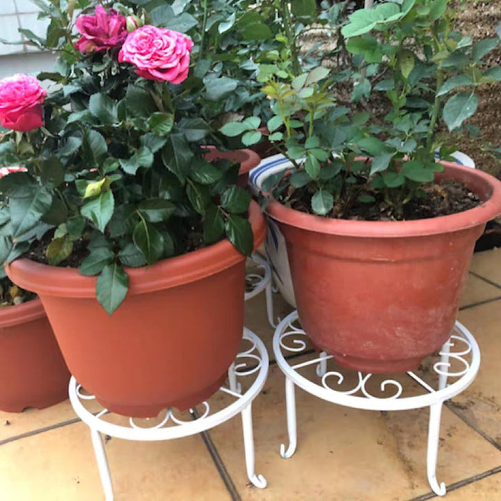 2 Stücke Blumentopfhalter Metall, Blumenhocker Pflanzenständer, Metall Blumenständer Deko, Geeignet