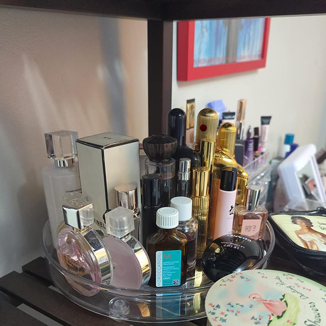 3 Stück 23cm Lazy Susan Drehteller Organizer, Kühlschrank Drehteller Organizer, Transparent Küche Dr