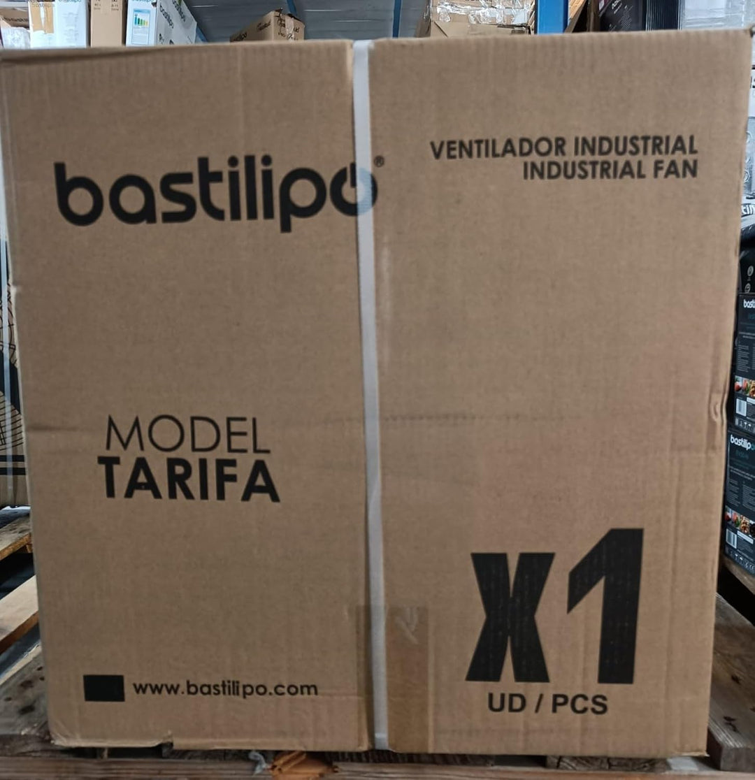 Bastilipo – 45 cm Industrie-Standventilator, 3 Geschwindigkeiten, oszillierender Kopf, 90 W, Schwarz