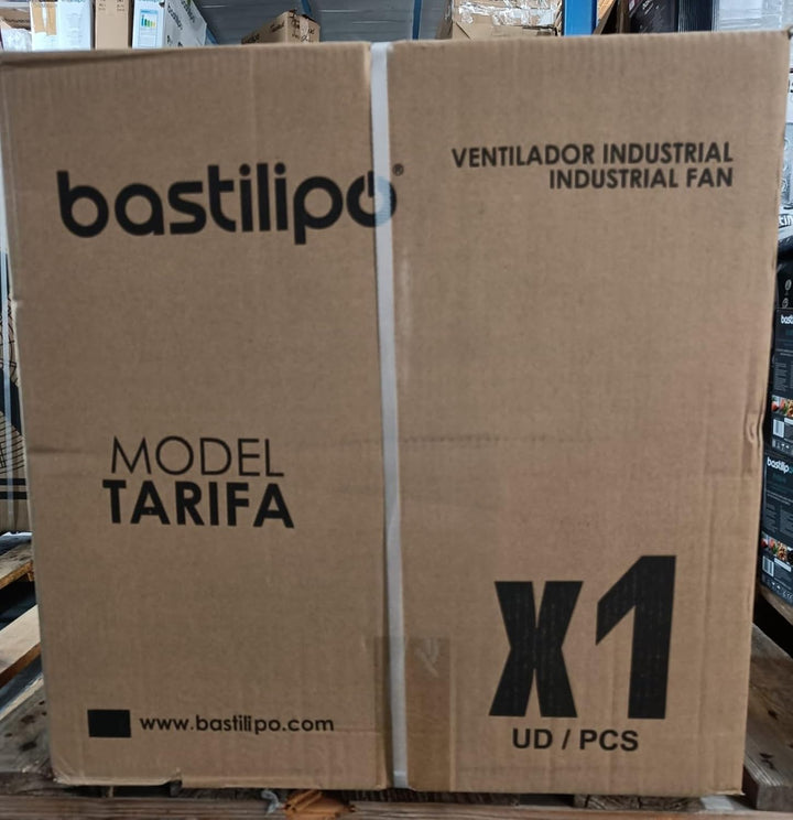 Bastilipo – 45 cm Industrie-Standventilator, 3 Geschwindigkeiten, oszillierender Kopf, 90 W, Schwarz