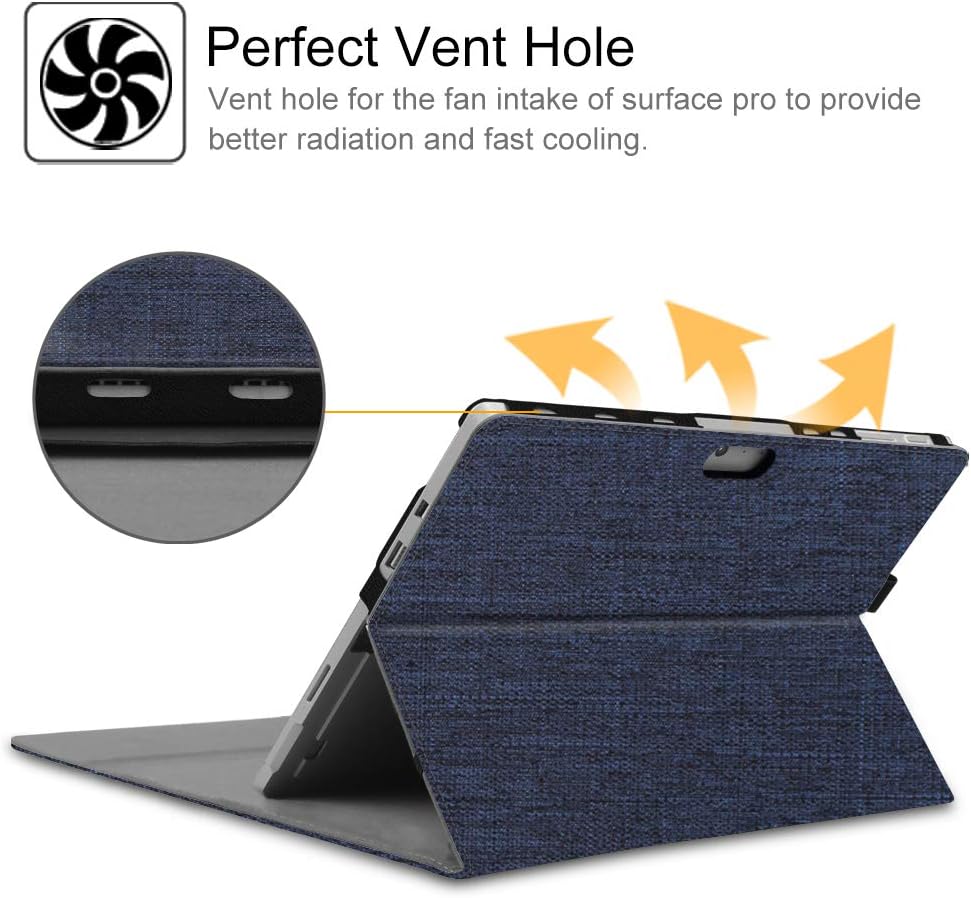 FINTIE Hülle für Microsoft Surface Pro 7+/ 7/6/ 5/4/ 3 Tablet 12.3 Zoll - Multi-Sichtwinkel Hochwert