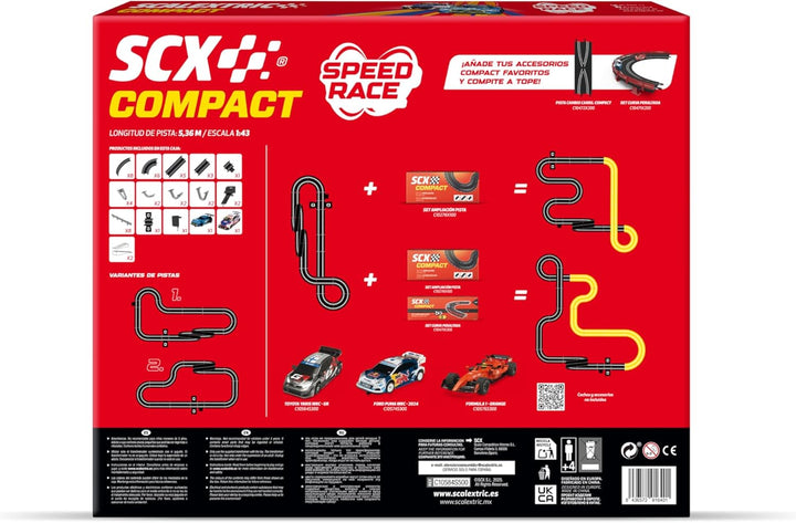 SCALEXTRIC - Compact Circuit - Komplette Rennstrecke - 2 Autos enthalten - Massstab 1:43 (Circuito C