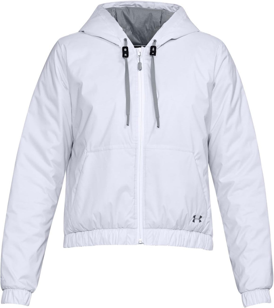 Under Armor Damen ColdGear Reactor Crop Hoodie XL Weiss/Stahl, XL Weiss/Stahl