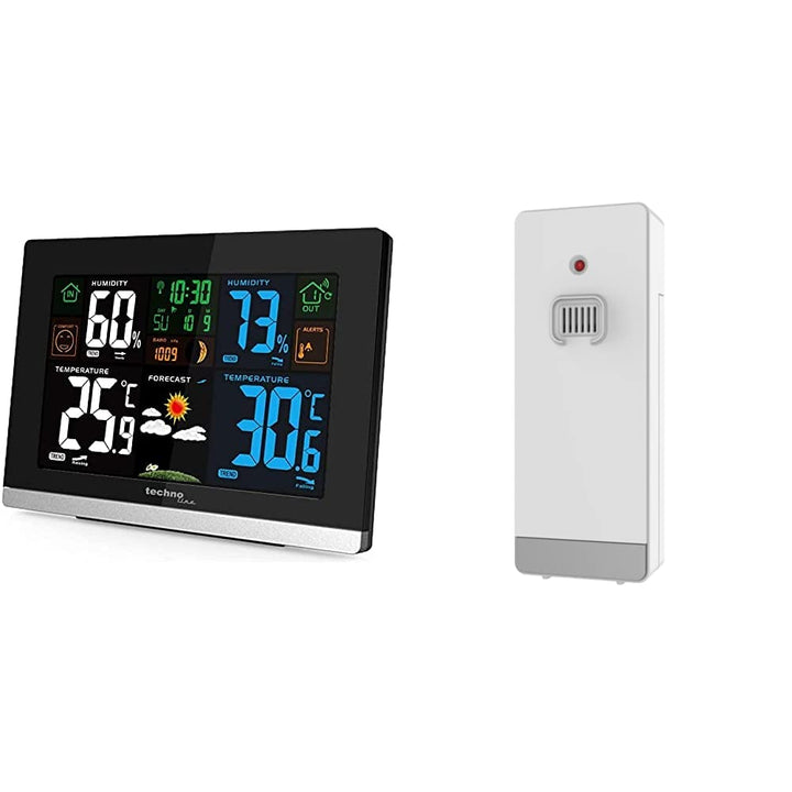 Technoline WS 6462 Funkwetterstation, Innentemperatur, Aussentemperatur, Mondphasen hochglanz-schwar