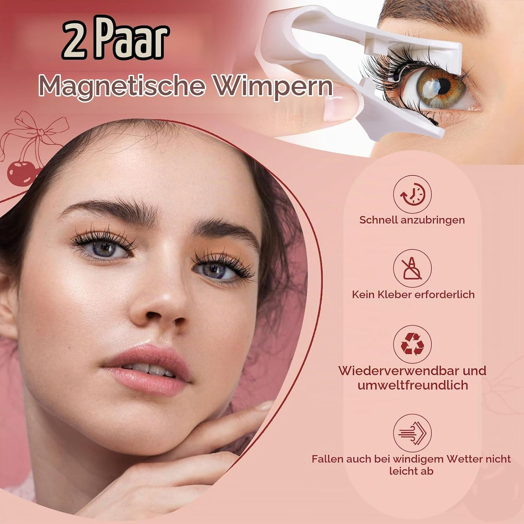 Higu clace Magnetische Wimpern,Magnet Wimpern Ohne Eyeliner,Magnetische Wimpern mit Applikator,Wimpe