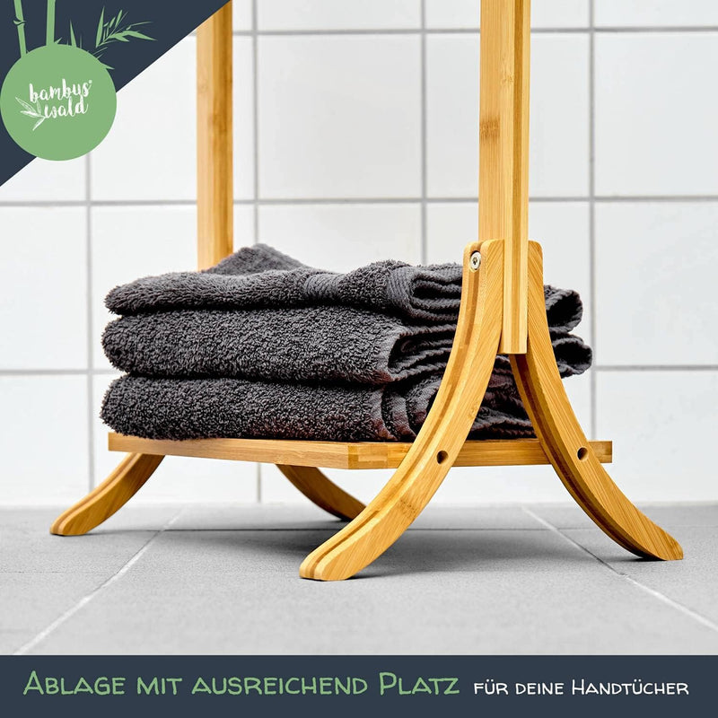 bambuswald© Handtuchständer aus 100% Bambus - Handtuchhalter Kleiderständer Wäscheständer Kleiderlei