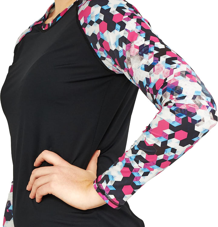 Speedo Damen Uv Swim Shirt Long Sleeve Rashguard Rash-Guard L Prism Rose Violet, L Prism Rose Violet