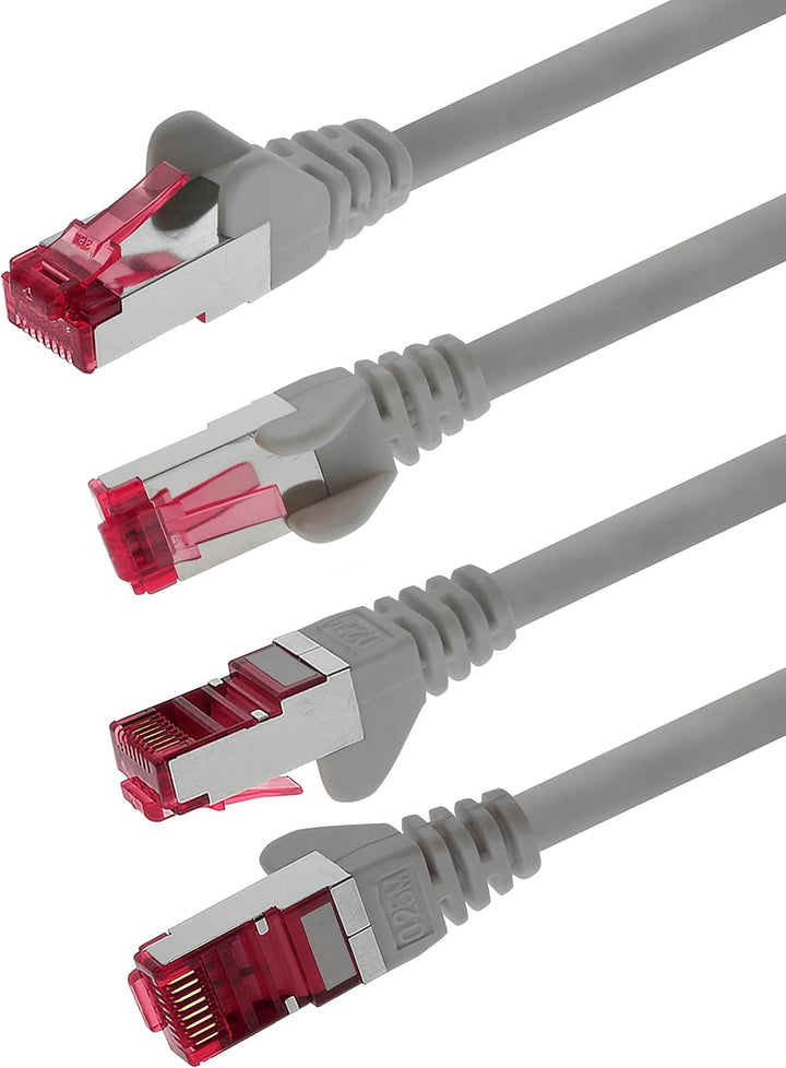 1aTTack.de 2m - grau - 10 Stück - Netzwerkkabel CAT6a (10Gb/s) S-FTP CAT 6a Lankabel - GHMT zertifiz