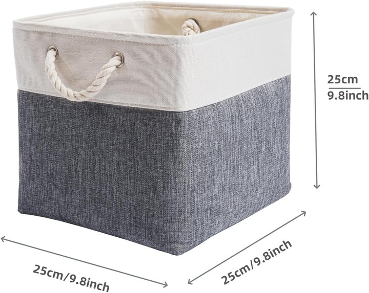 Mangata Aufbewahrungsbox Stoff,(25x25x25cm) Aufbewahrungskorb, Korbe Stoff in Würfel für Schrank, Re