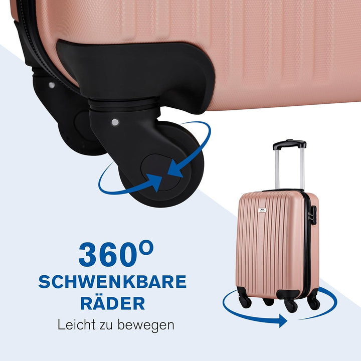 Slazenger Kofferset 2 Teilig/ 3 Teilig - Trolley Handgepack und Reisekoffer Gross - ABS Hartschalenk