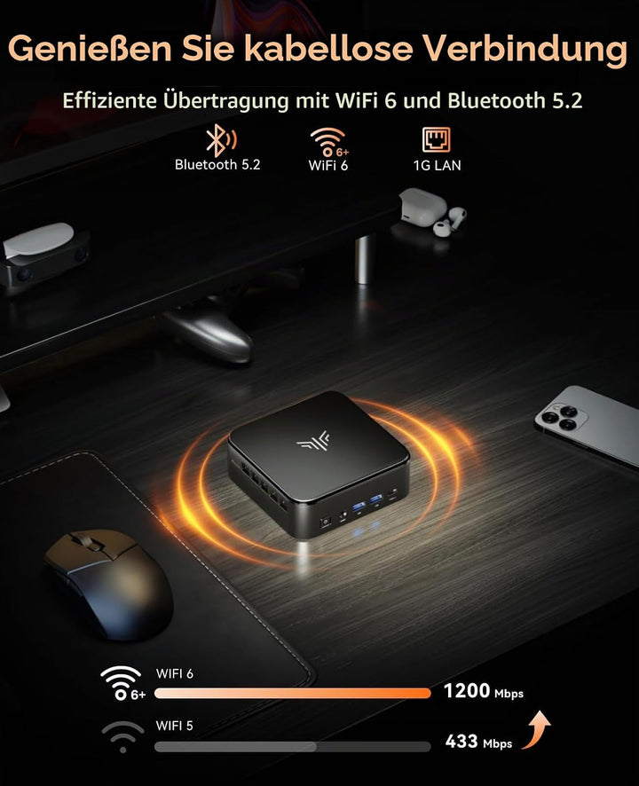NiPoGi AM02PRO Mini PC AMD Ryzen 7 5700U 16GB Dual DDR4 512GB SSD Micro Desktop Computer mit Radeon