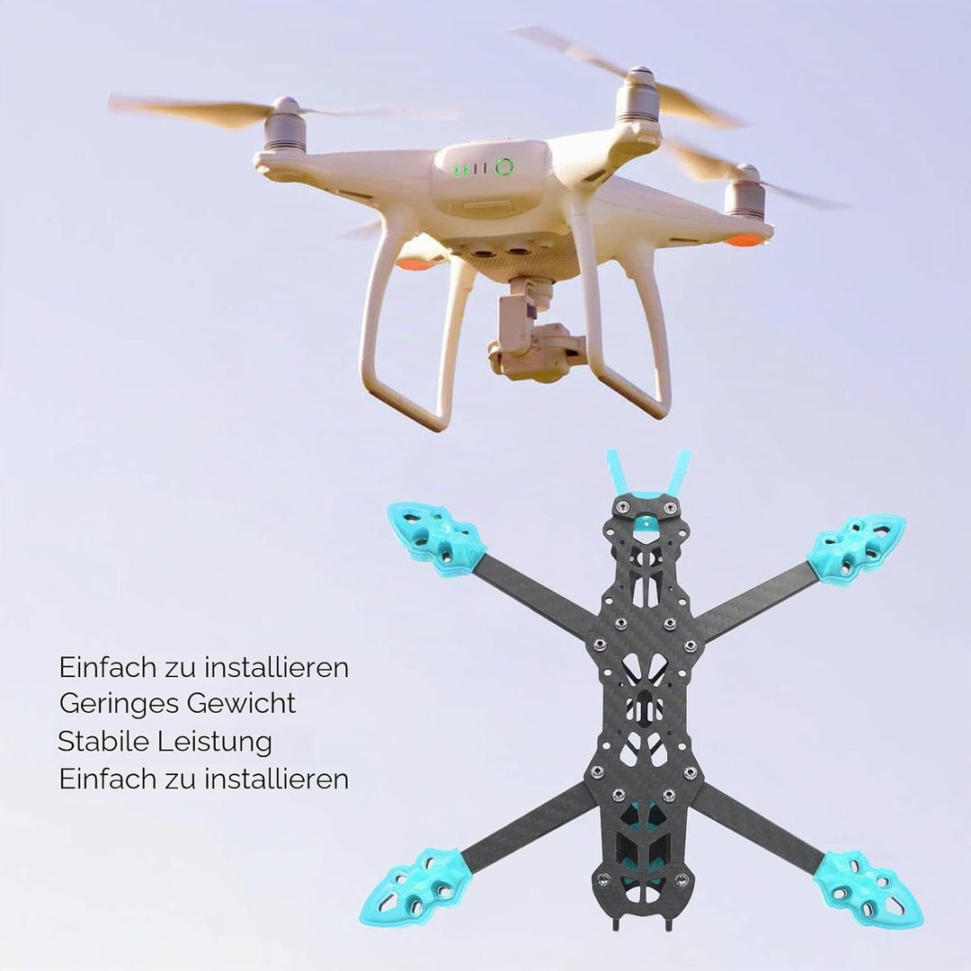 KENANLAN Quadcopter Rahmen Kit, FPV Racing Drohne Rahmen Professioneller 225mm Radstand Carbon Fiber
