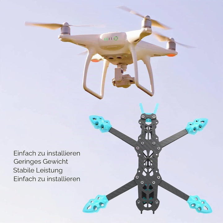 KENANLAN Quadcopter Rahmen Kit, FPV Racing Drohne Rahmen Professioneller 225mm Radstand Carbon Fiber