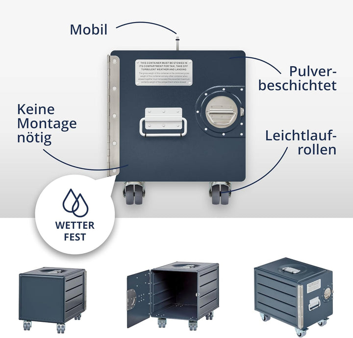 Rollcontainer mit Schubladen, Metallschrank, mobiler Aktenschrank, Schubladenschrank, Industrial Möb