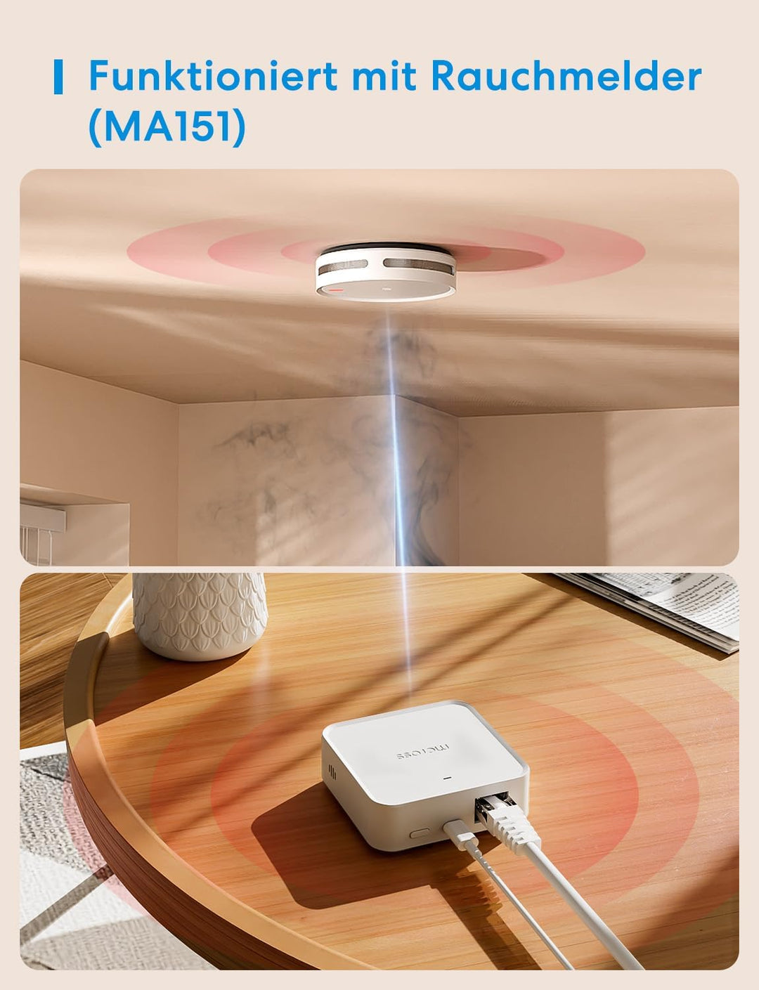 Meross Smart Matter Hub 110dB MSH450 (2,4GHz WiFi und Ethernet-Port), Smart Bridge für Alarmsystem,