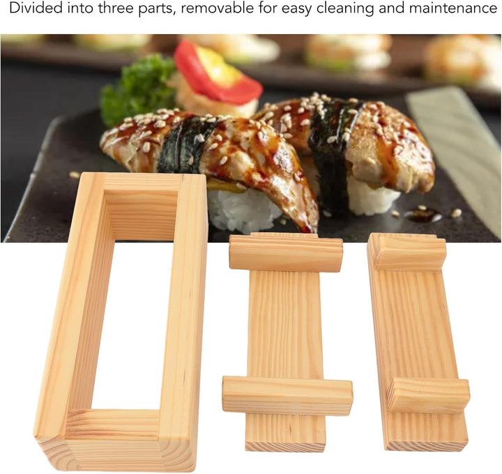 TOPINCN Holz Sushi Pressform, Rechteckige Reisrollenform, Sushi -Formungsschachtel, Sushi Maker -Wer
