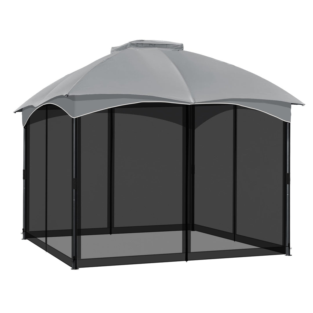 COWVIE Pavillon-Ersatznetz, 3 m x 3 m, Universal-Pavillon, 4 Paneele, Moskitonetz, Seitenwände mit D