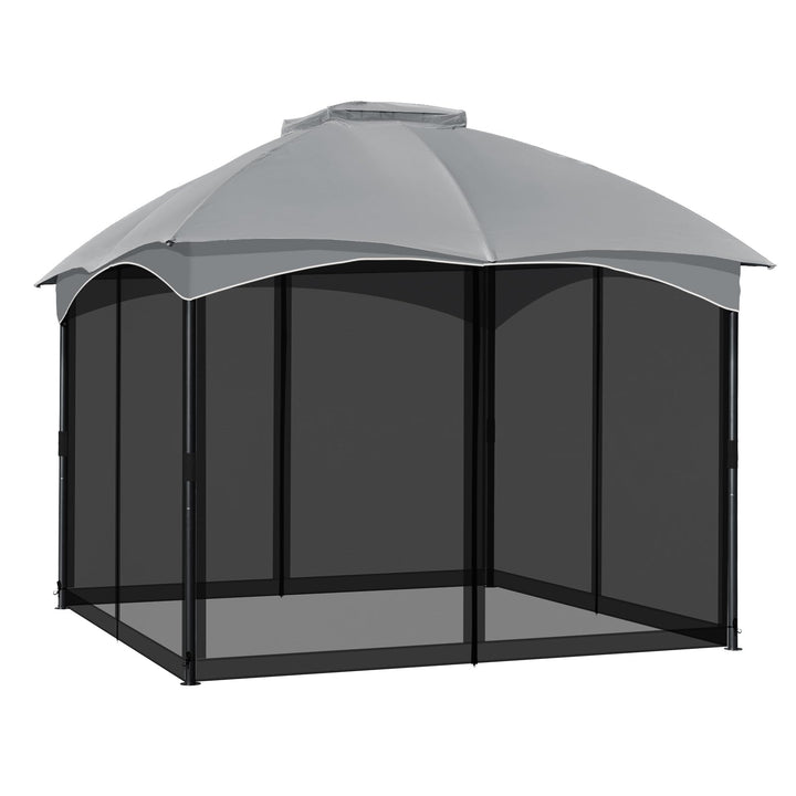 COWVIE Pavillon-Ersatznetz, 3 m x 3 m, Universal-Pavillon, 4 Paneele, Moskitonetz, Seitenwände mit D
