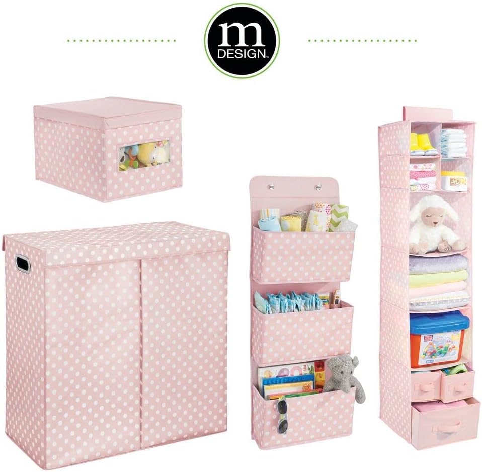 mDesign Hängeaufbewahrung mit DREI Taschen – Kinderzimmer Aufbewahrung aus Polypropylen für Kindersc