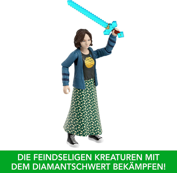Mattel Minecraft Geschichtenset mit 4 Actionfiguren und 3 Zubehörteilen, Begegnungen in der Oberwelt