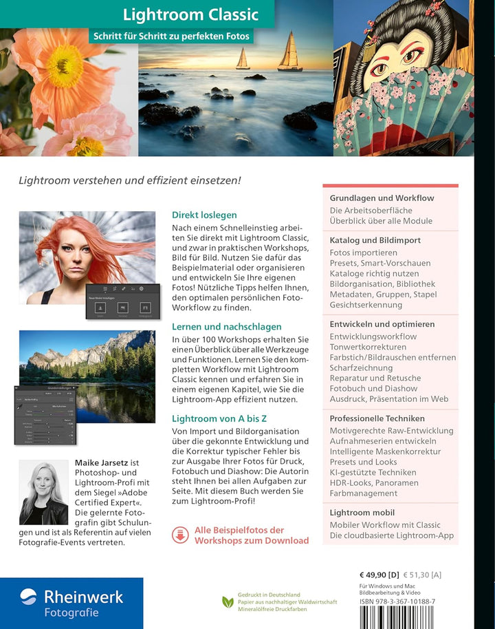 Lightroom Classic: das Workshop-Buch für Einsteiger und Fortgeschrittene. Schritt für Schritt zu per