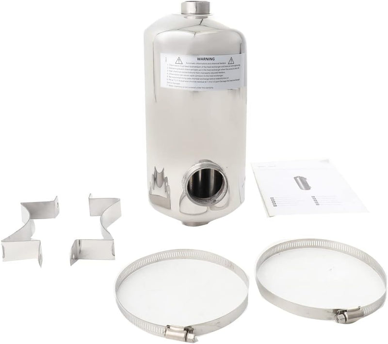 YILIKISS Edelstahl Schwimmbadheizer 28Kw Edelstahl Schwimmbad Wärmetauscher Pool Wärmetauscher 150 L