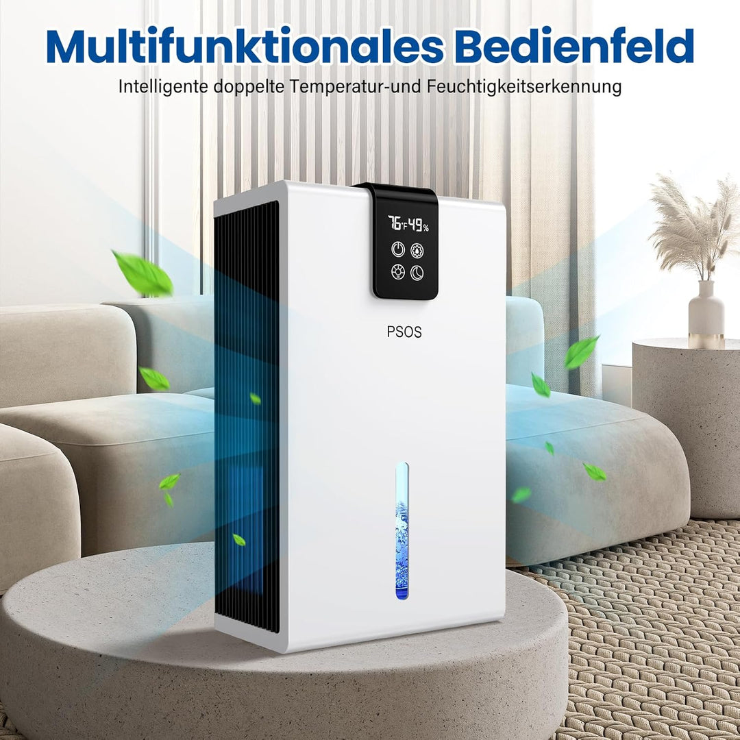 Luftentfeuchter Elektrisch, Ultra Leiser Raumentfeuchter, 2800ml Luftentfeuchter Mit LED Display, Au