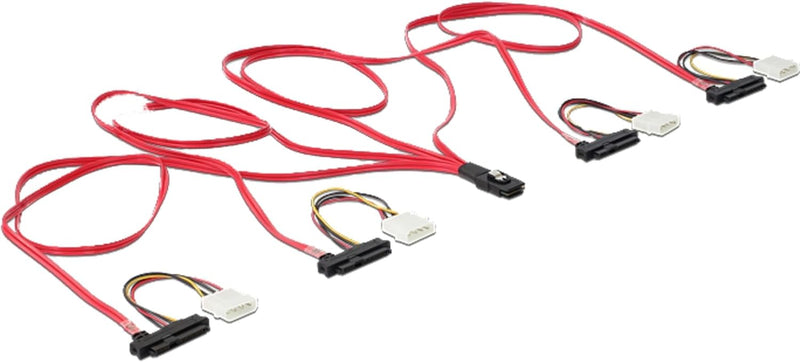 Delock Kabel Mini SAS 36-polig zu 4X SAS 29-polig (SFF 8087 zu 4X SFF 8482 mit Power) 100 cm