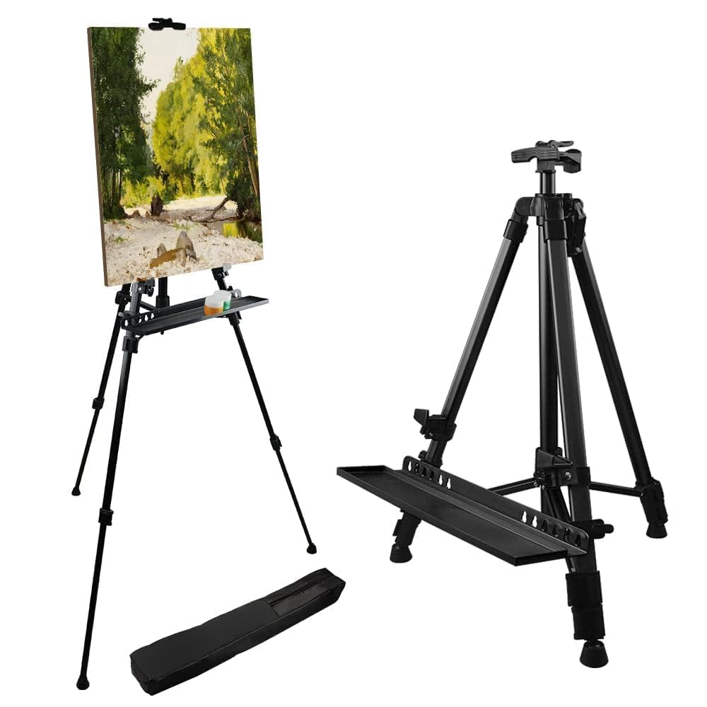 RRFTOK 150 cm Staffelei-Ständer, Metall-Künstler-Staffelei, Stativ, Höhe von 53.3 bis 155.4 cm, Kuns