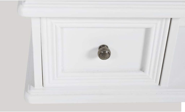 TEWTX7 Modern Schminktisch mit Schwenkspiegel, 2 Schubladen, Kosmetiktisch, Schlafzimmermöbel, MDF