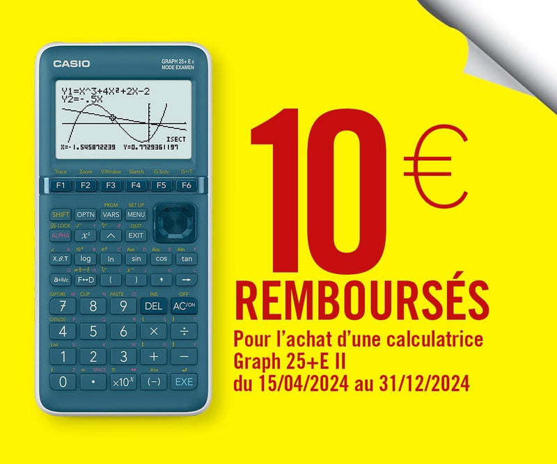 CALCUSO Sparkpaket: Casio Graph 25 E II + WYNGS Schutztasche rot + Erweiterte Garantie von CALCUSO R