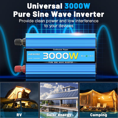 Wechselrichter 12V auf 230V 3000W/6000W Reiner Sinus Spannungswandler mit Fernbedienung,LED-Anzeige,
