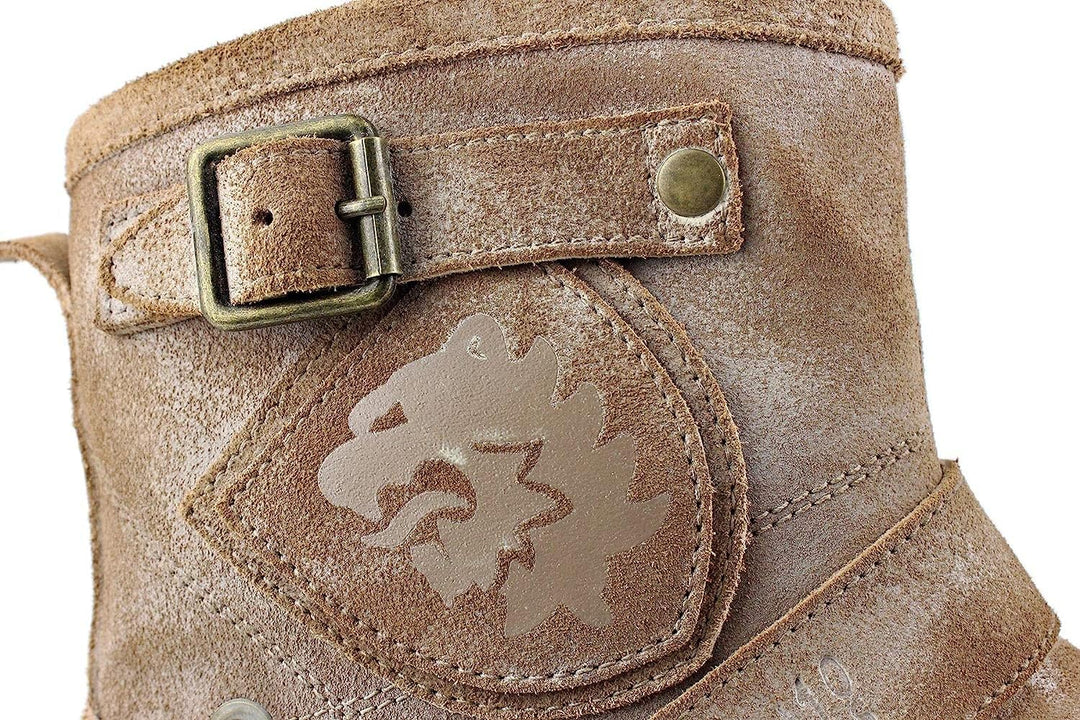 OSSTONE Herren Leder chukkastiefel Worker Biker Boots-Motorrad-Leder-Schuhe für reissverschluss Schn