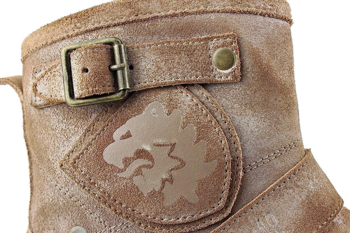 OSSTONE Herren Leder chukkastiefel Worker Biker Boots-Motorrad-Leder-Schuhe für reissverschluss Schn