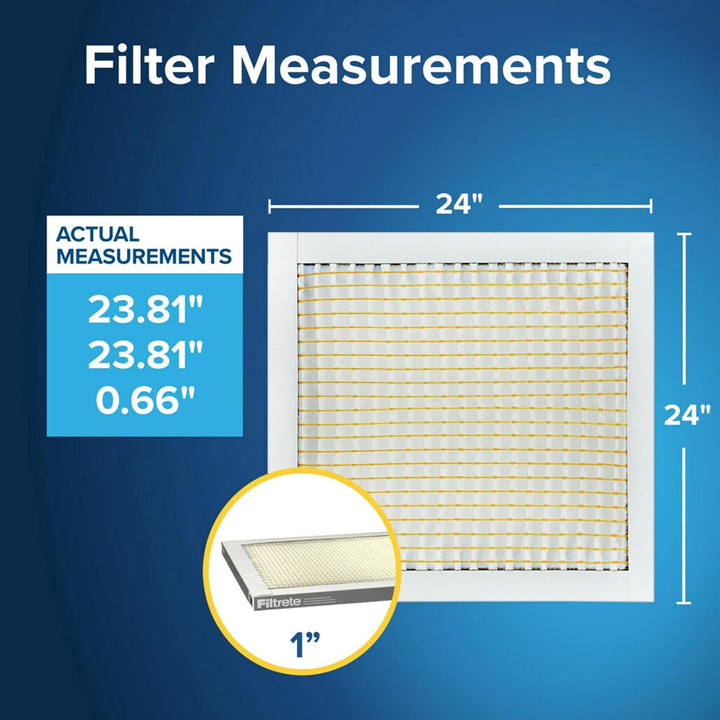 Filtrete 24x24x1, AC Ofenluftfilter, MPR 300, Clean Living Basic Dust, 6er-Pack (genaue Masse 23,81