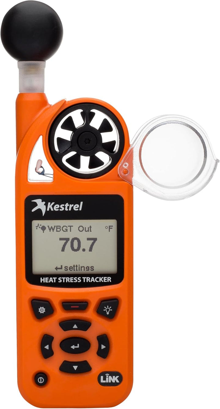 Kestrel 5400 Heat Stress LiNK Enabled Pro mit LiNK, Kompass und Fahnenhalterung, orange, LiNK Enable