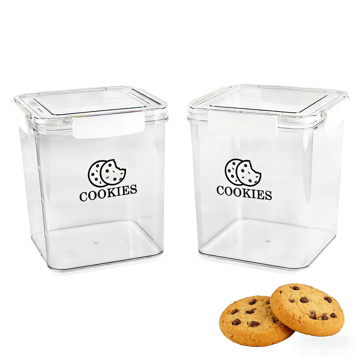 Keksdose Aufbewahrung 2er Set – Backzubehör Aufbewahrung Keksdose transparent luftdicht, Cute Cookie