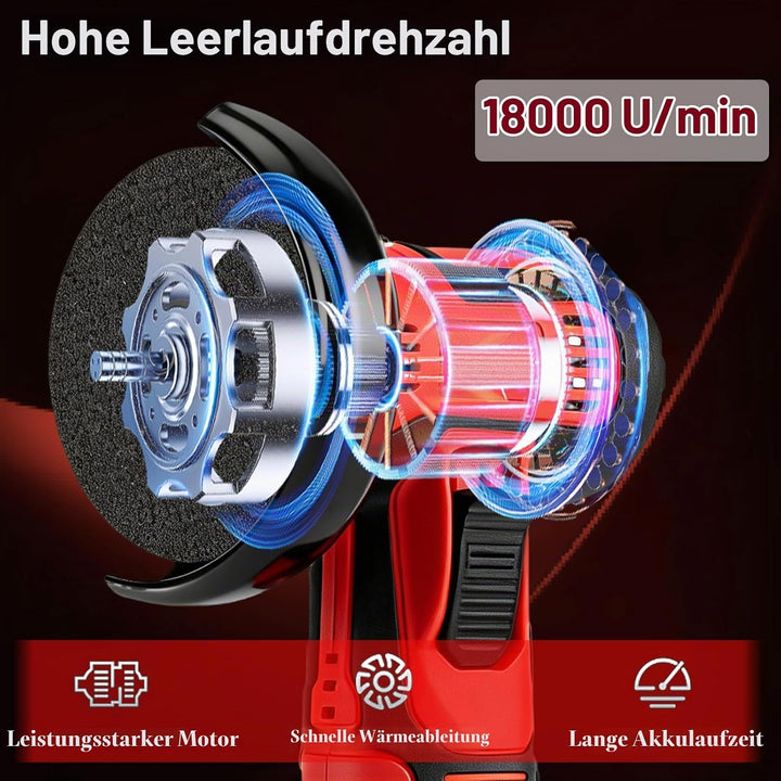 Akku Winkelschleifer,12V Mini Winkelschleifer mit 2x1200mAh Akkus 18000 PRM,Winkelschleifer mit 6 Tr