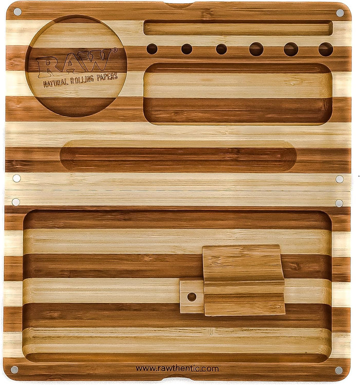 RAW Rolltablett gestreift, Limitierte Auflage, magnetisch verschliessbar, beige, Backflip