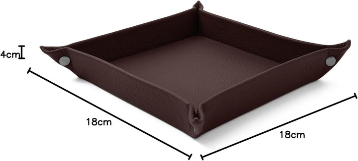 Eglooh - Iris - Taschenleerer aus echtem Leder Dunkel Braun - Schreibtisch-Organizer mit modernem De