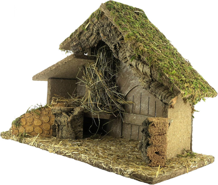 BERTONI Weihnachtskrippe aus Kork/Moos aus Holz, Mehrfarbig, Einheitsgrösse