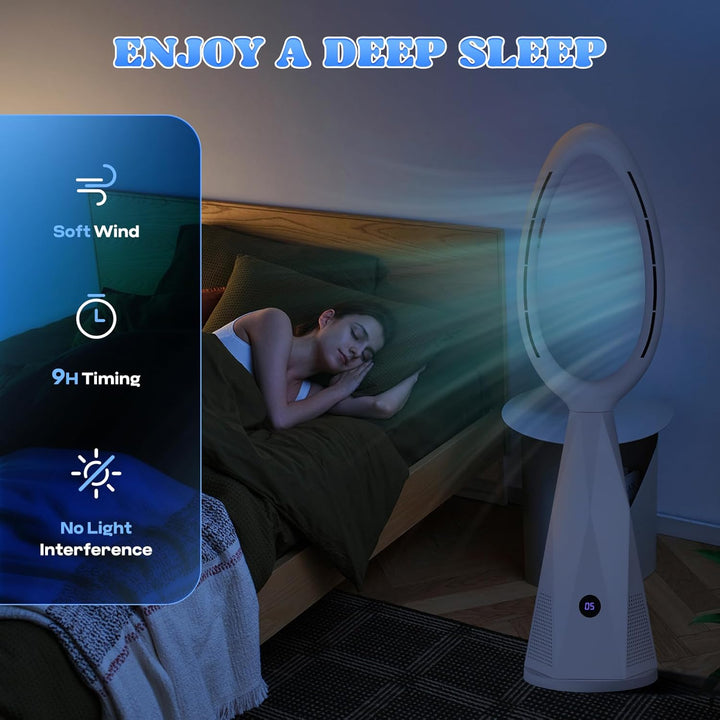 Moongiantgo 46" 2-in-1 lüfterloser Turmventilator & Heizgerät mit Fernbedienung & HEPA-Filter - 10 G