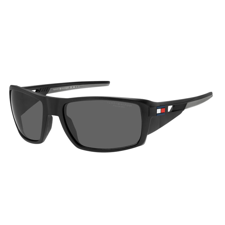 Tommy Hilfiger Unisex Sunglasses 62/18/120 Matte Black/Grey Polarized, 62/18/120 Matte Black/Grey Po